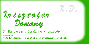 krisztofer domany business card